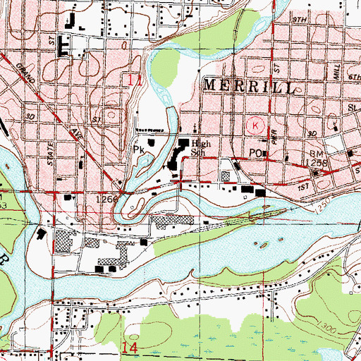 Topographic Map of Grace Methodist Church (historical), WI