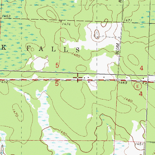 Topographic Map of Grandmother School (historical), WI