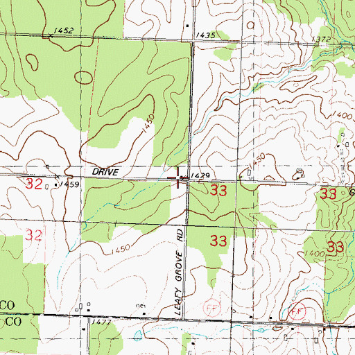 Topographic Map of Green Dale School (historical), WI