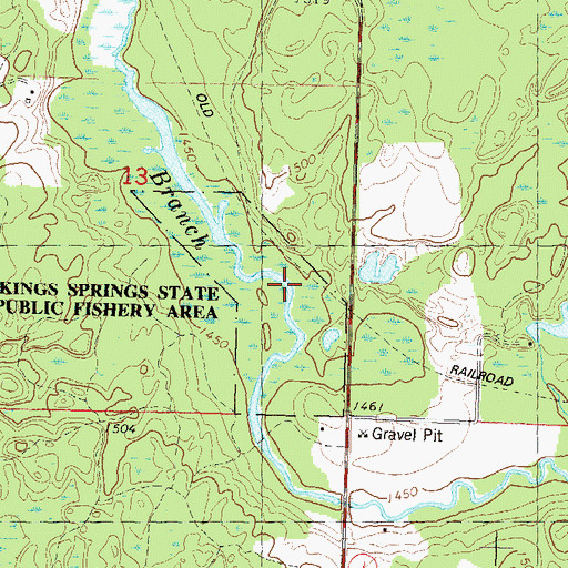 Topographic Map of Kings Springs State Public Fishery Area, WI
