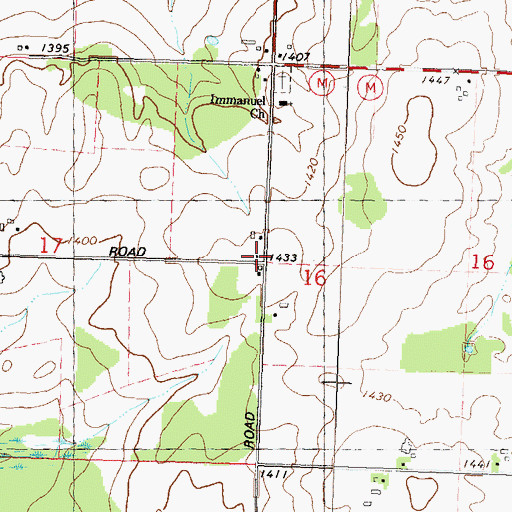Topographic Map of Leafy Grove School (historical), WI