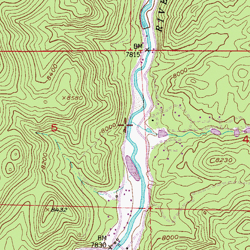 Topographic Map of Crystal Creek, CO