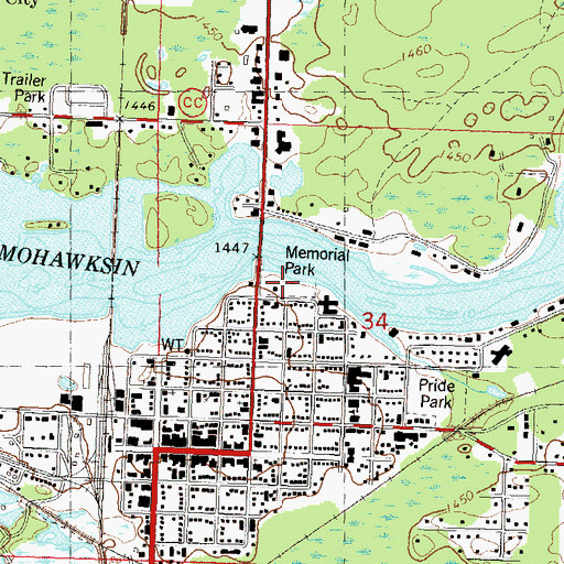 Topographic Map of Memorial Park, WI