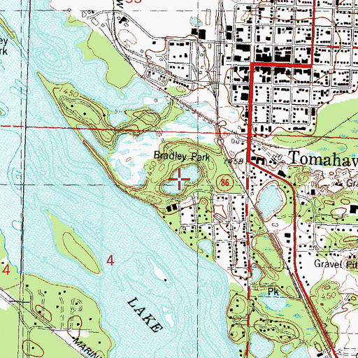 Topographic Map of Mirror Lake, WI