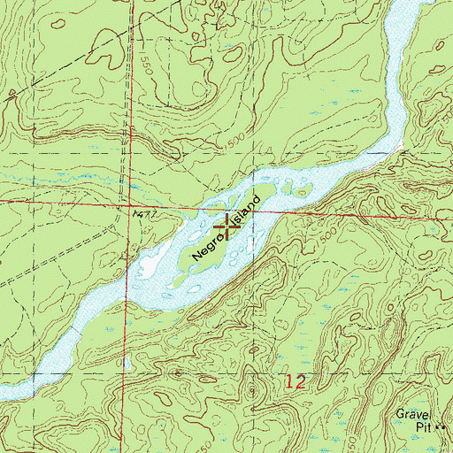 Topographic Map of Negro Island, WI