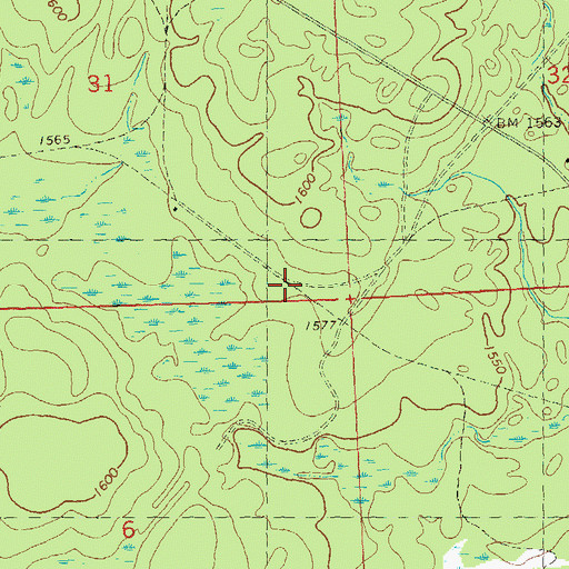 Topographic Map of New Wood Junction, WI