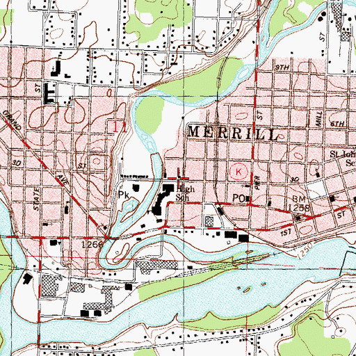 Topographic Map of Our Saviours Lutheran Church, WI