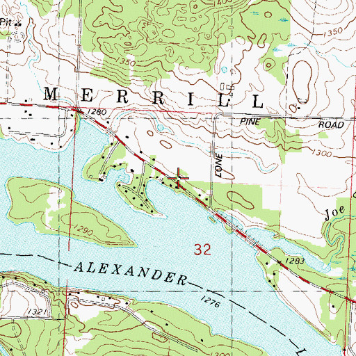 Topographic Map of Pine Grove School (historical), WI