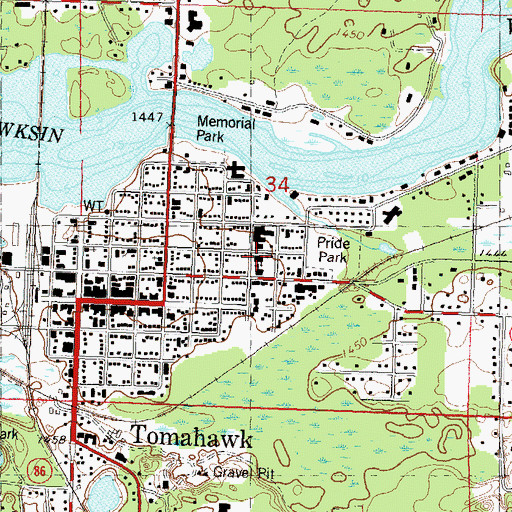 Topographic Map of Saint Mary's School, WI