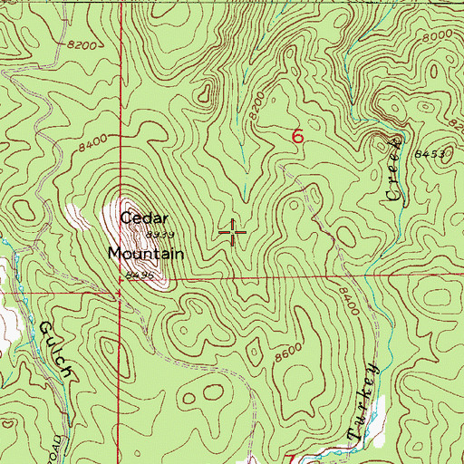 Topographic Map of Cedar Mountain, CO