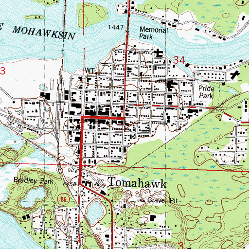Topographic Map of Saint Pauls Evangelical Church, WI