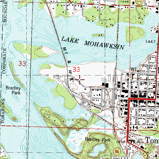 Topographic Map of Sara Park, WI