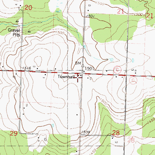 Topographic Map of Schley Townhall, WI