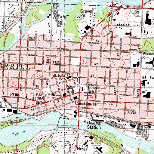 Topographic Map of Seventh Day Adventist Church (historical), WI