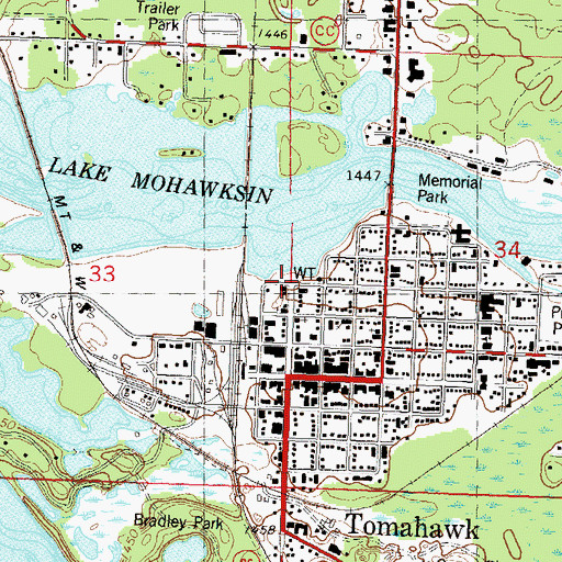 Topographic Map of Seventh Day Adventist Church (historical), WI