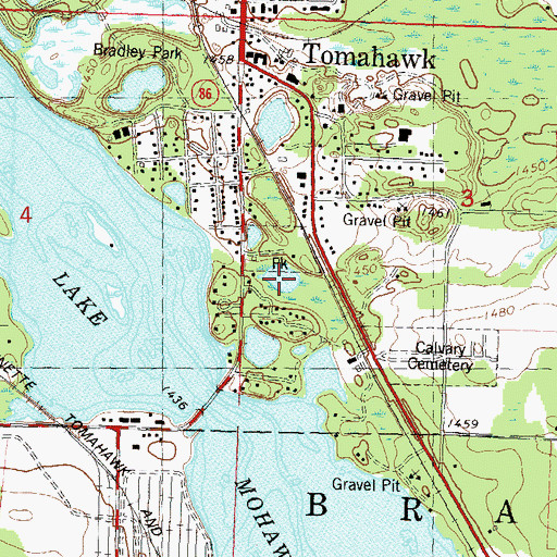 Topographic Map of Spring Pond, WI