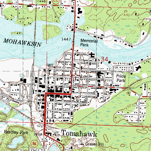 Topographic Map of Washington Park, WI