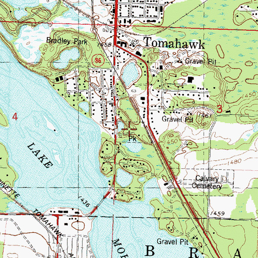 Topographic Map of Water Park, WI