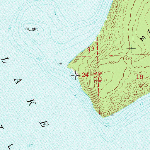 Topographic Map of Manitou Camp, WI