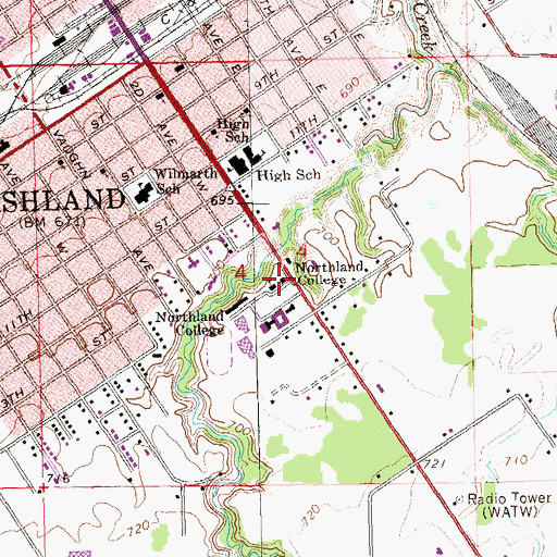 Topographic Map of Memorial Library, WI