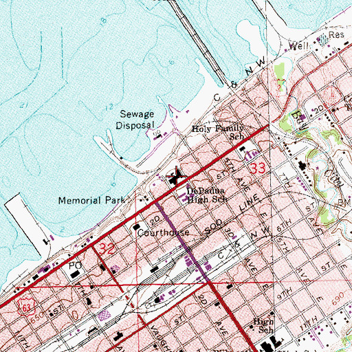 Topographic Map of Our Lady of the Lake Catholic School, WI