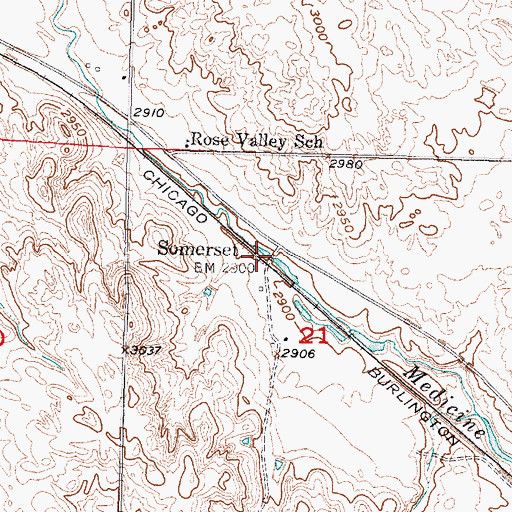 Topographic Map of Somerset Post Office (historical), NE