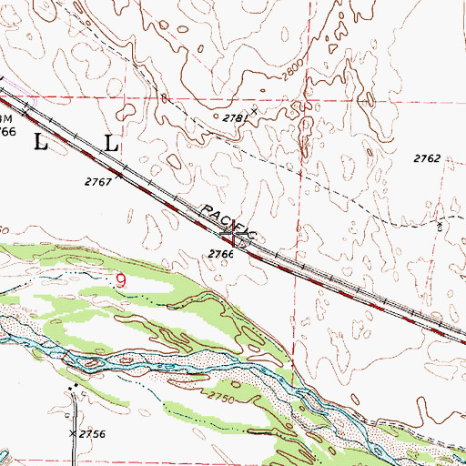 Topographic Map of Gannett (historical), NE