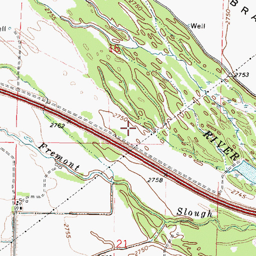 Topographic Map of Platte State Wildlife Management Area, NE