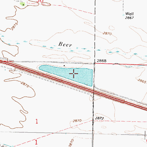 Topographic Map of East Hershey State Wildlife Management Area, NE