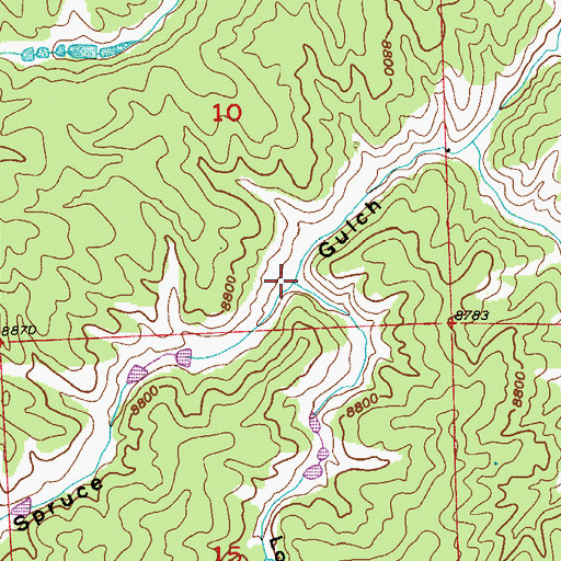 Topographic Map of Long Gulch, CO