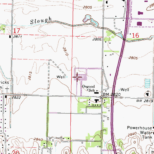Topographic Map of Mid Plains Community College, NE