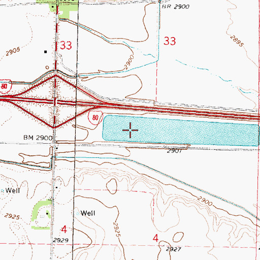 Topographic Map of Hershey State Wildlife Management Area, NE