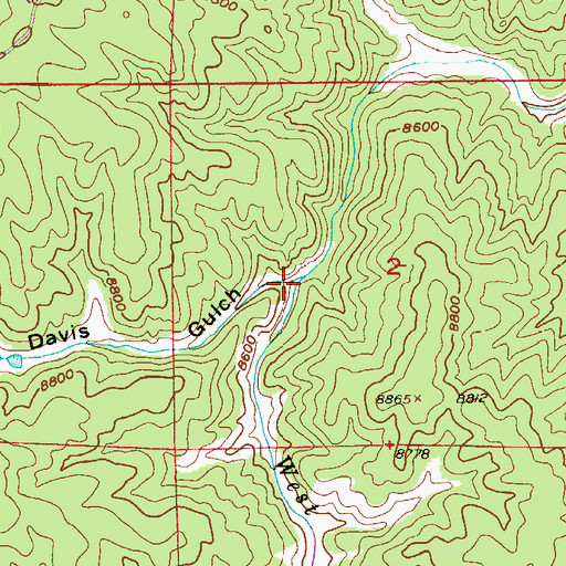 Topographic Map of Davis Gulch, CO