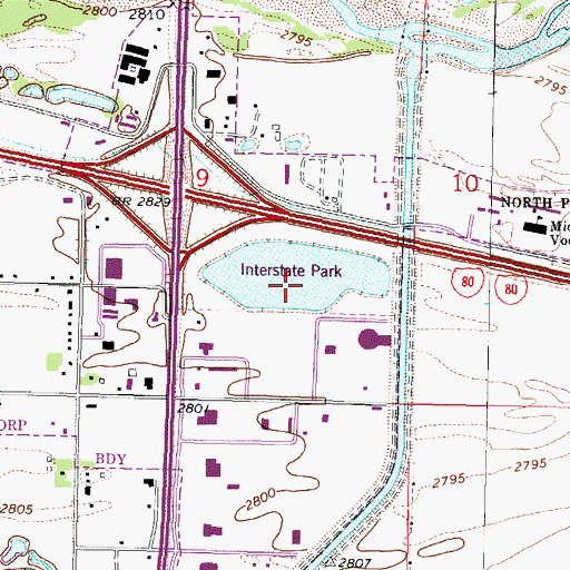 Topographic Map of Interstate Park, NE