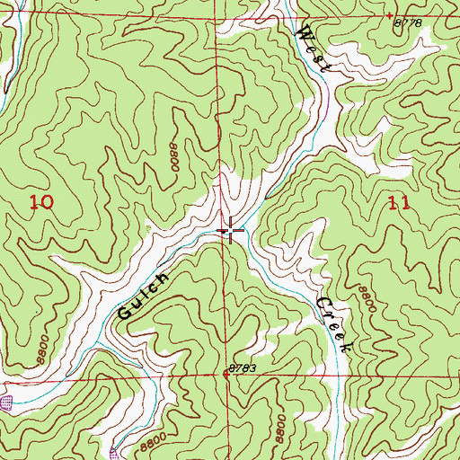 Topographic Map of Spruce Gulch, CO
