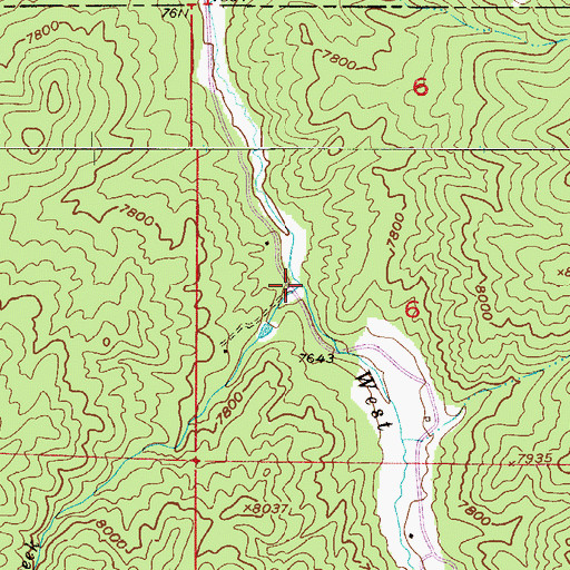 Topographic Map of Little Creek, CO