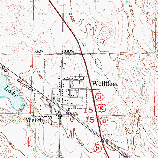Topographic Map of Wellfleet School (historical), NE