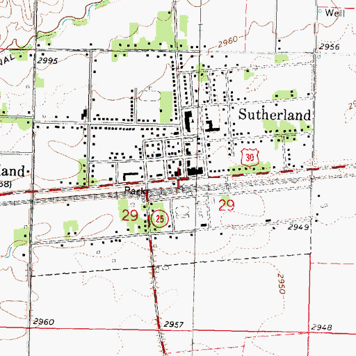 Topographic Map of Oregon Trail Park Campground, NE