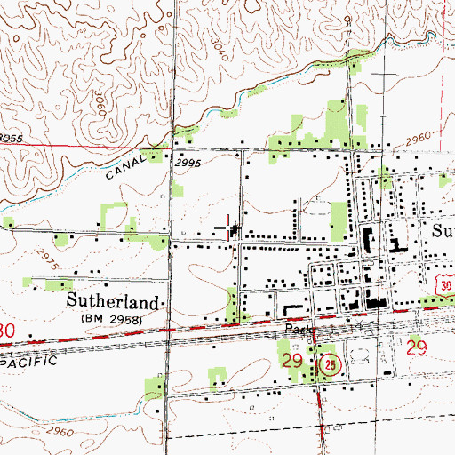 Topographic Map of Sacred Heart Catholic Church, NE