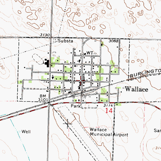 Topographic Map of Scoular Grain Company Elevator, NE