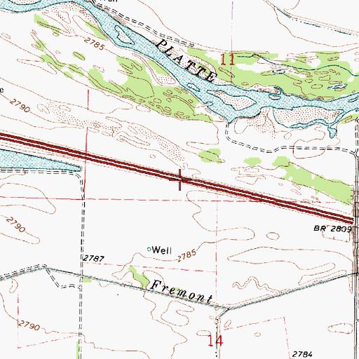 Topographic Map of Interchange 179, NE