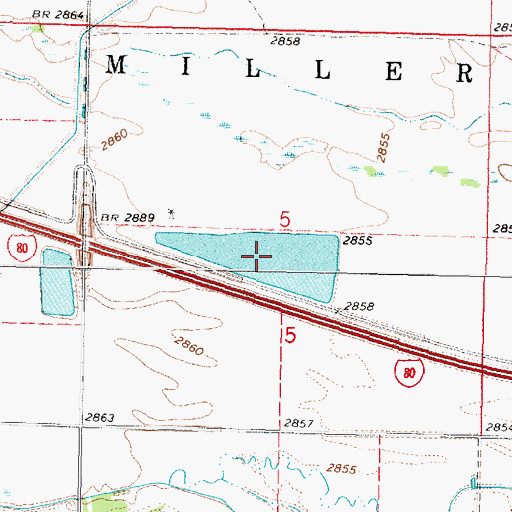 Topographic Map of Birdwood Lake, NE