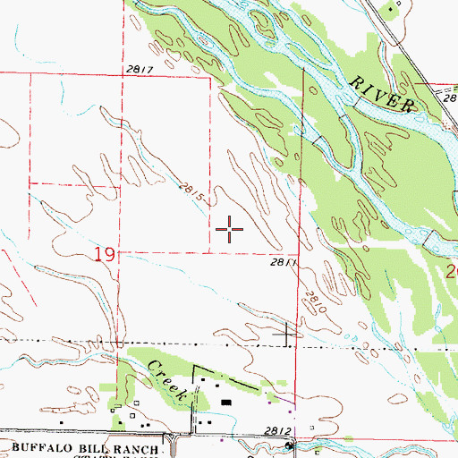 Topographic Map of Buffalo Bill State Recreation Area, NE