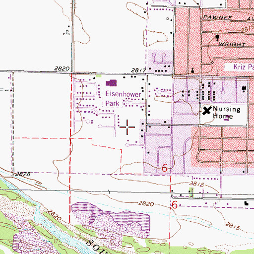 Topographic Map of Union Pacific Bailey Yard and Information Center, NE