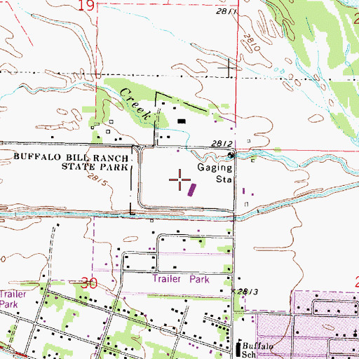 Topographic Map of Buffalo Bill Wild West Rodeo Arena, NE