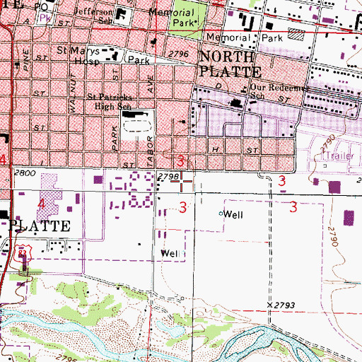Topographic Map of Tri States Trailer Court, NE