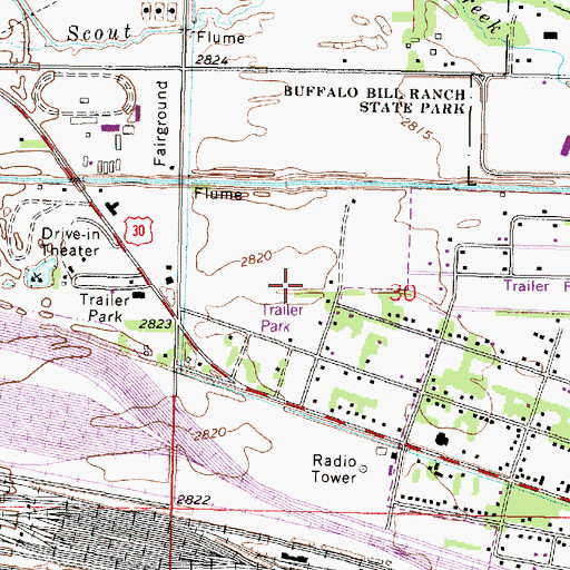 Topographic Map of Green Acres Trailer Court, NE
