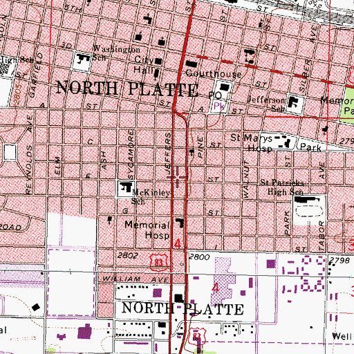Topographic Map of Schufeldt Chiropractic Clinic, NE