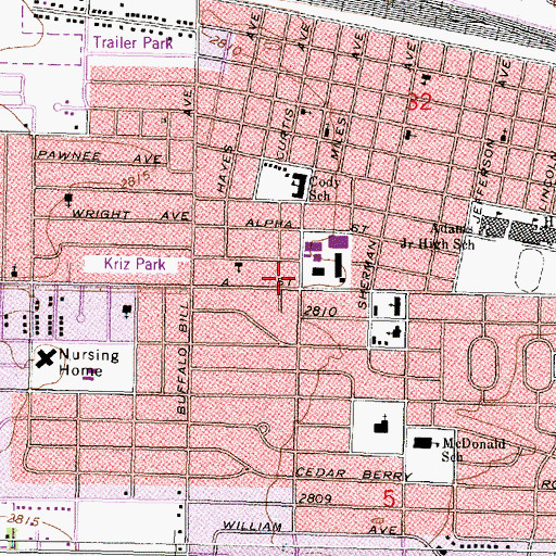 Topographic Map of Westfield Foursquare Gospel Church, NE