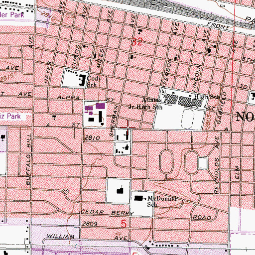 Topographic Map of Christian Science Society, NE